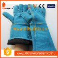 Blue Cow Split Leather Welding Safety Glove Ce Work Glove Dlw624